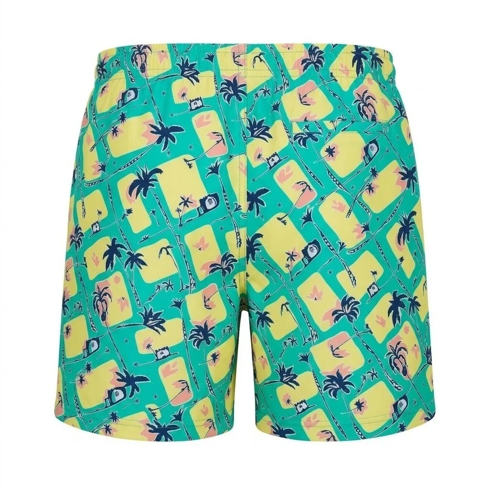 NEW Caribbean Swimwear‎ Men's 3XB Green Tropical Palm Tree Swim Trunks